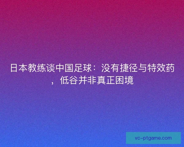 日本教练谈中国足球：没有捷径与特效药，低谷并非真正困境