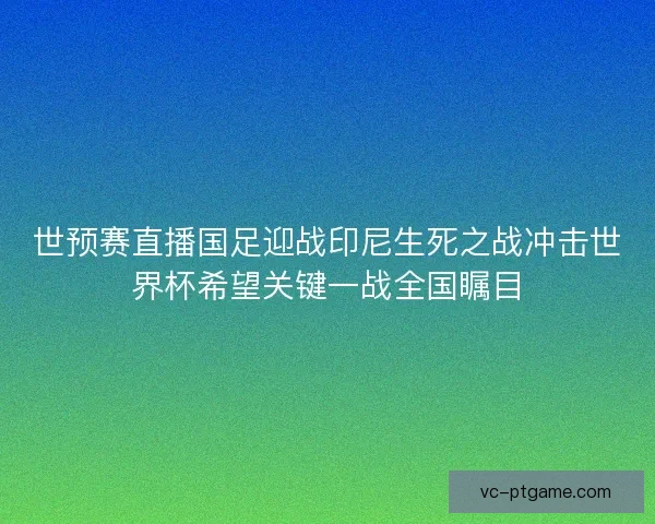 世预赛直播国足迎战印尼生死之战冲击世界杯希望关键一战全国瞩目